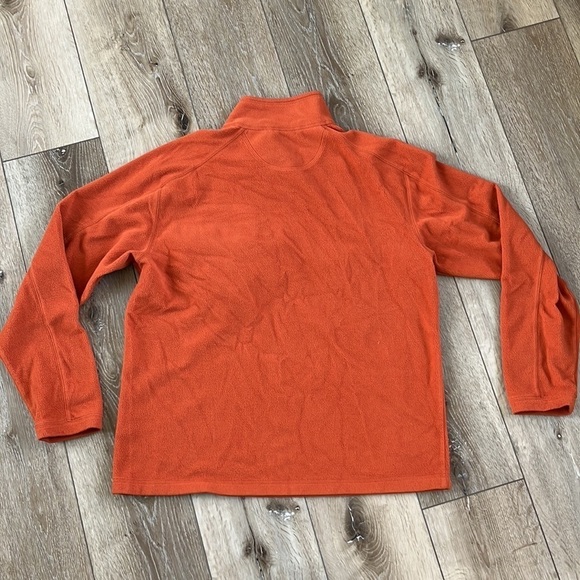 L.L. Bean Men’s Orange Fleece 1/4 Zip Pullover - Picture 5 of 7